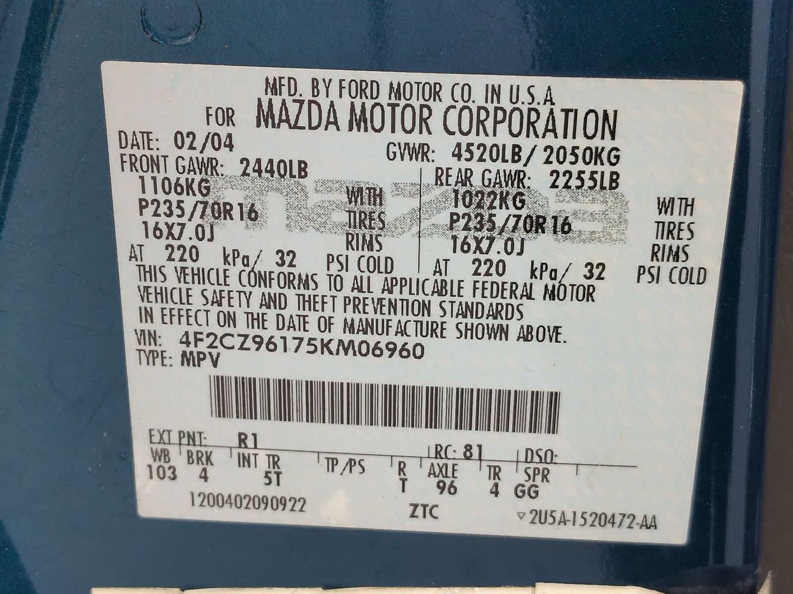 Thumbnail: 2005 Mazda Tribute - 35