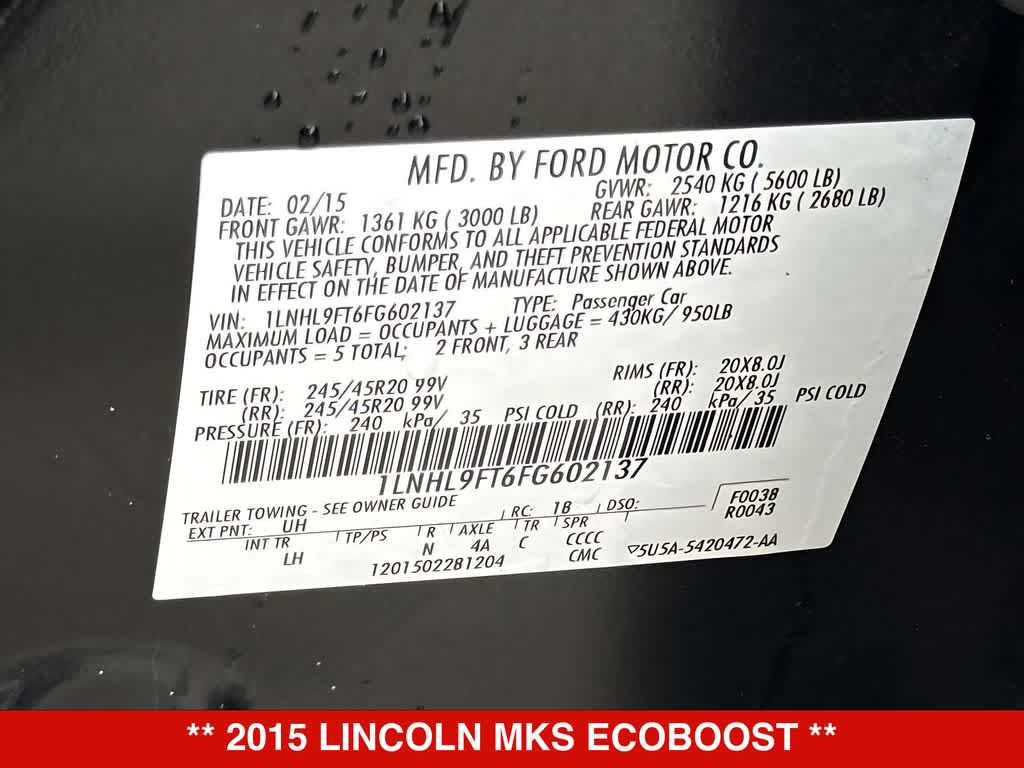 Thumbnail: 2015 Lincoln MKS - 25