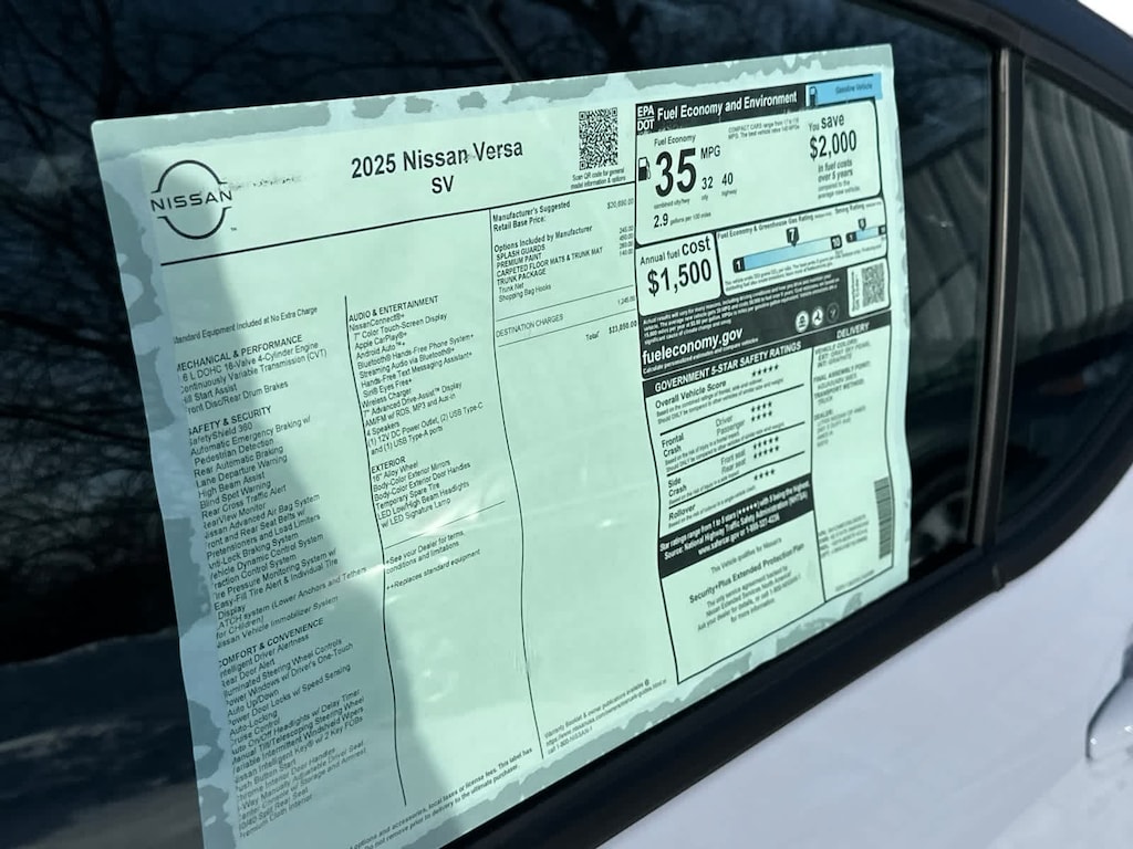 New 2025 Nissan Versa 1.6 SV Sedan