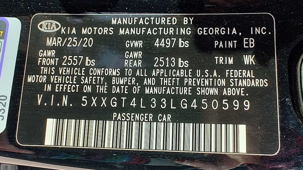 Used 2020 Kia Optima S Sedan