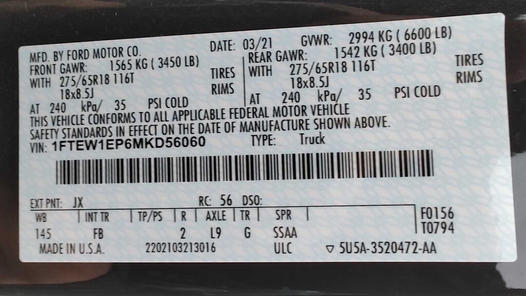 Used 2021 Ford F-150 Truck SuperCrew Cab