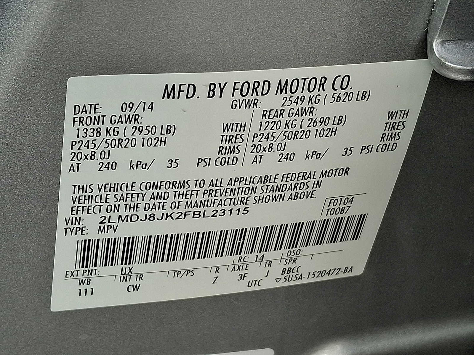 Thumbnail: 2015 Lincoln MKX - 25