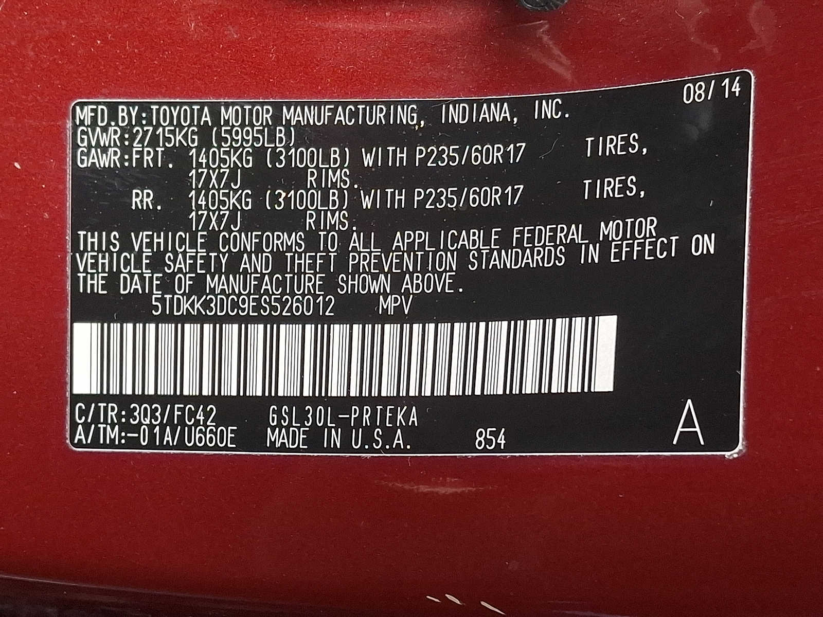 Thumbnail: 2014 Toyota Sienna - 26