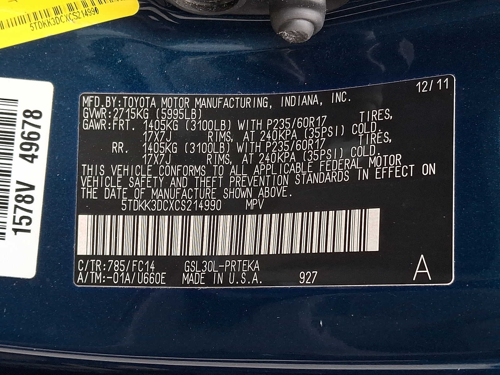 Thumbnail: 2012 Toyota Sienna - 27