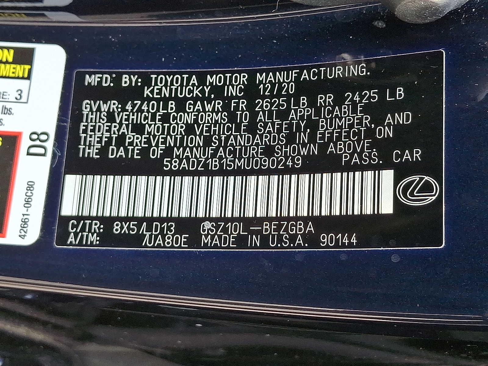 2021 Lexus ES 350 26