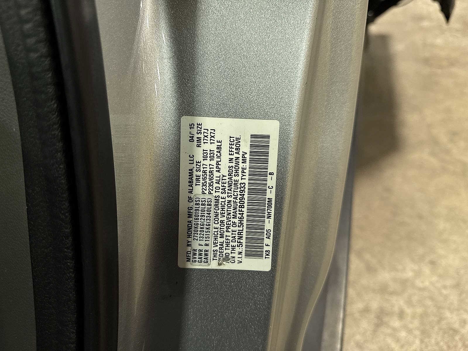 Thumbnail: 2015 Honda Odyssey - 13