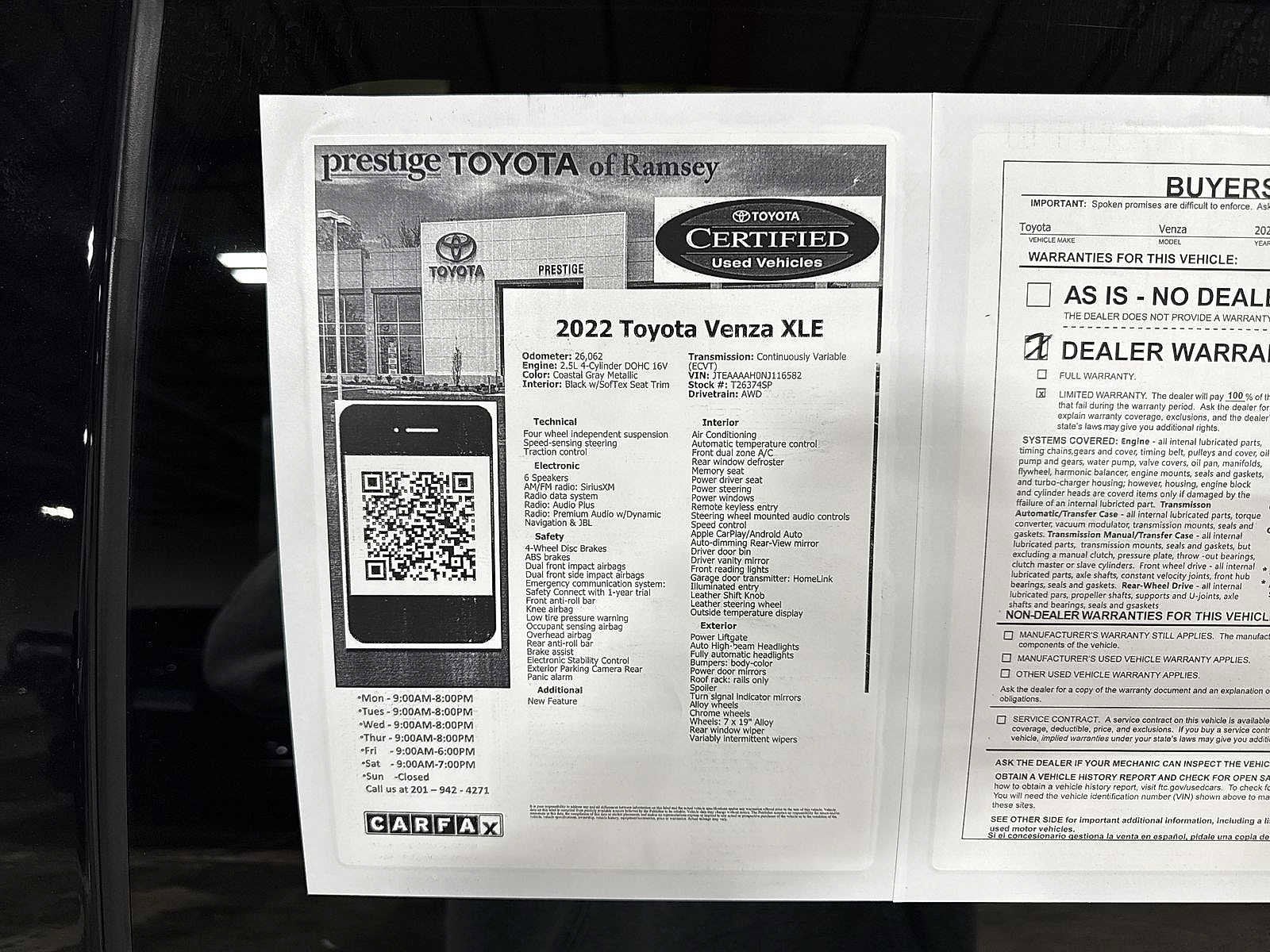 Thumbnail: 2022 Toyota Venza - 13