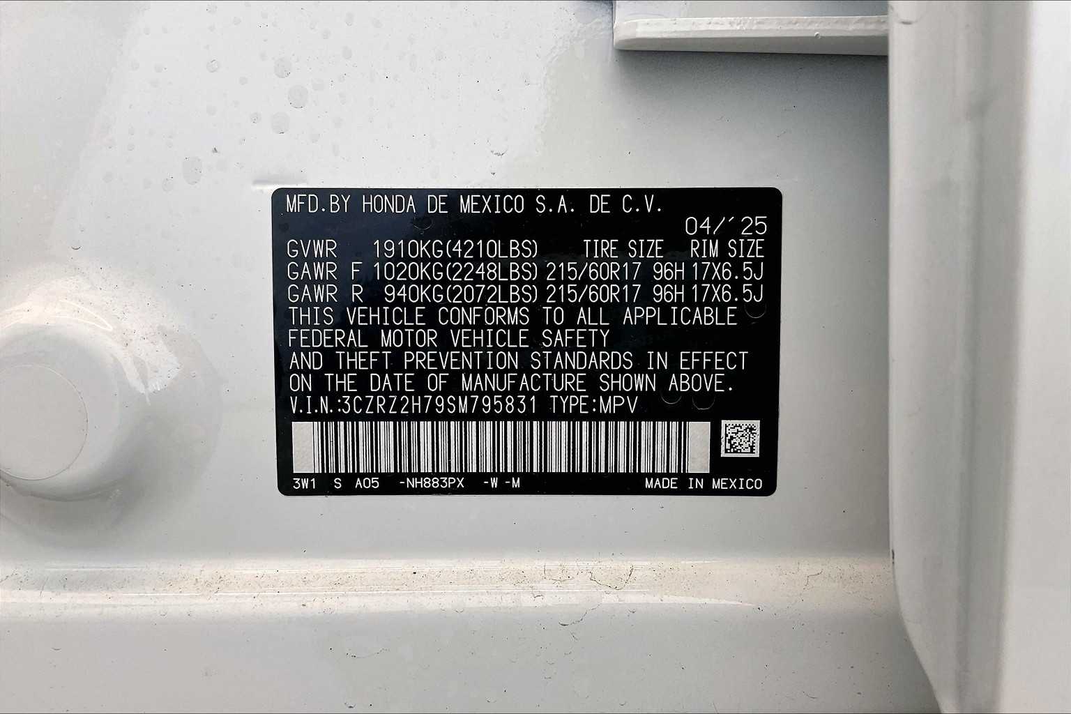 2025 Honda HR-V EX-L 21