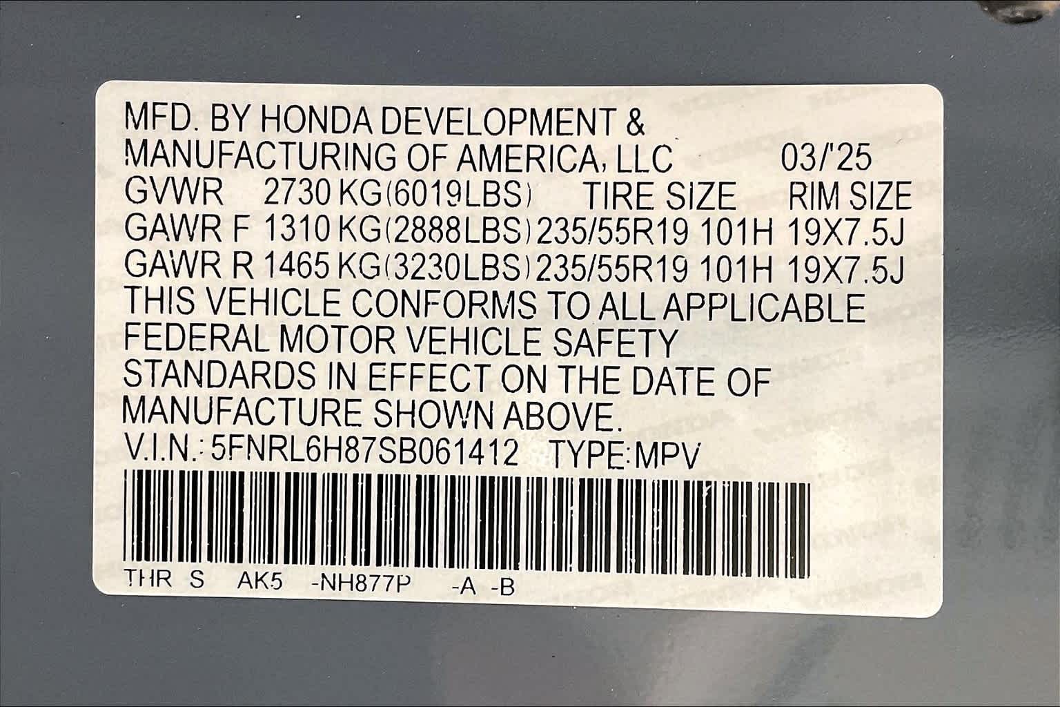 2025 Honda Odyssey Touring 21