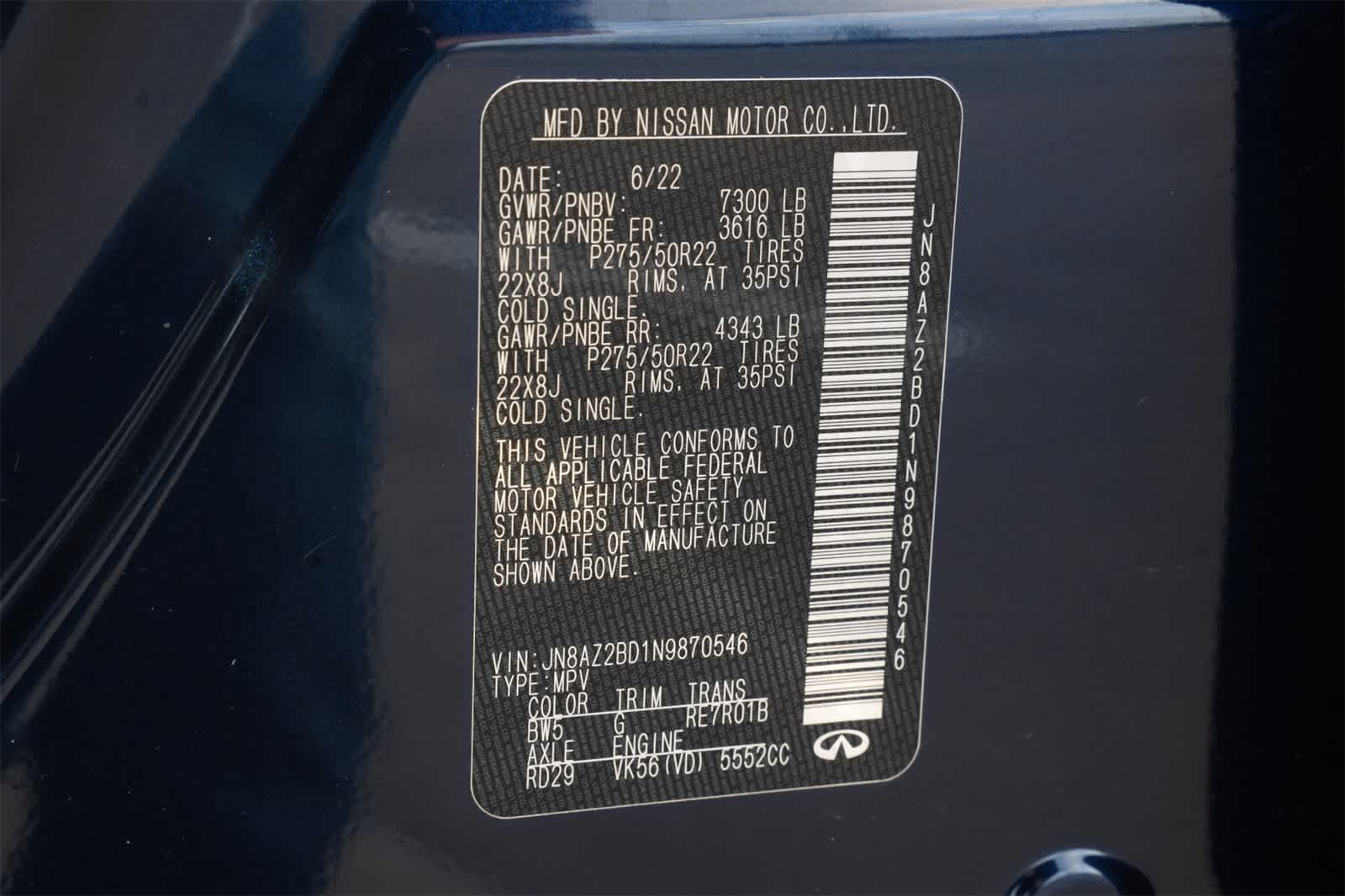 Thumbnail: 2022 INFINITI QX80 - 31