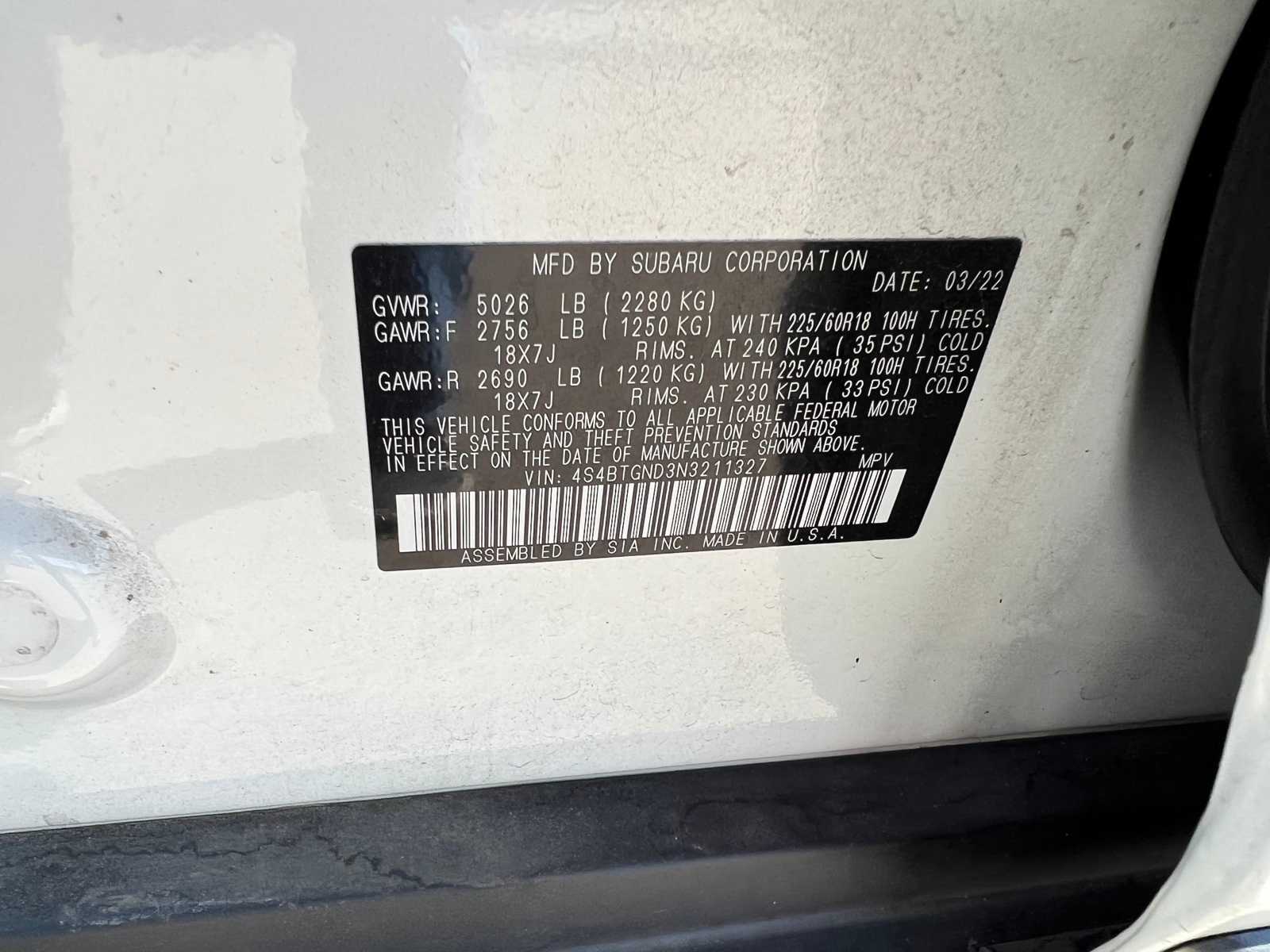 2022 Subaru Outback Limited 38