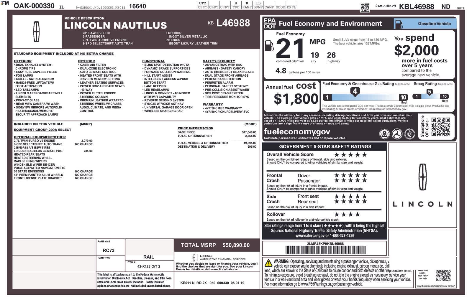 Thumbnail: 2019 Lincoln Nautilus - 6