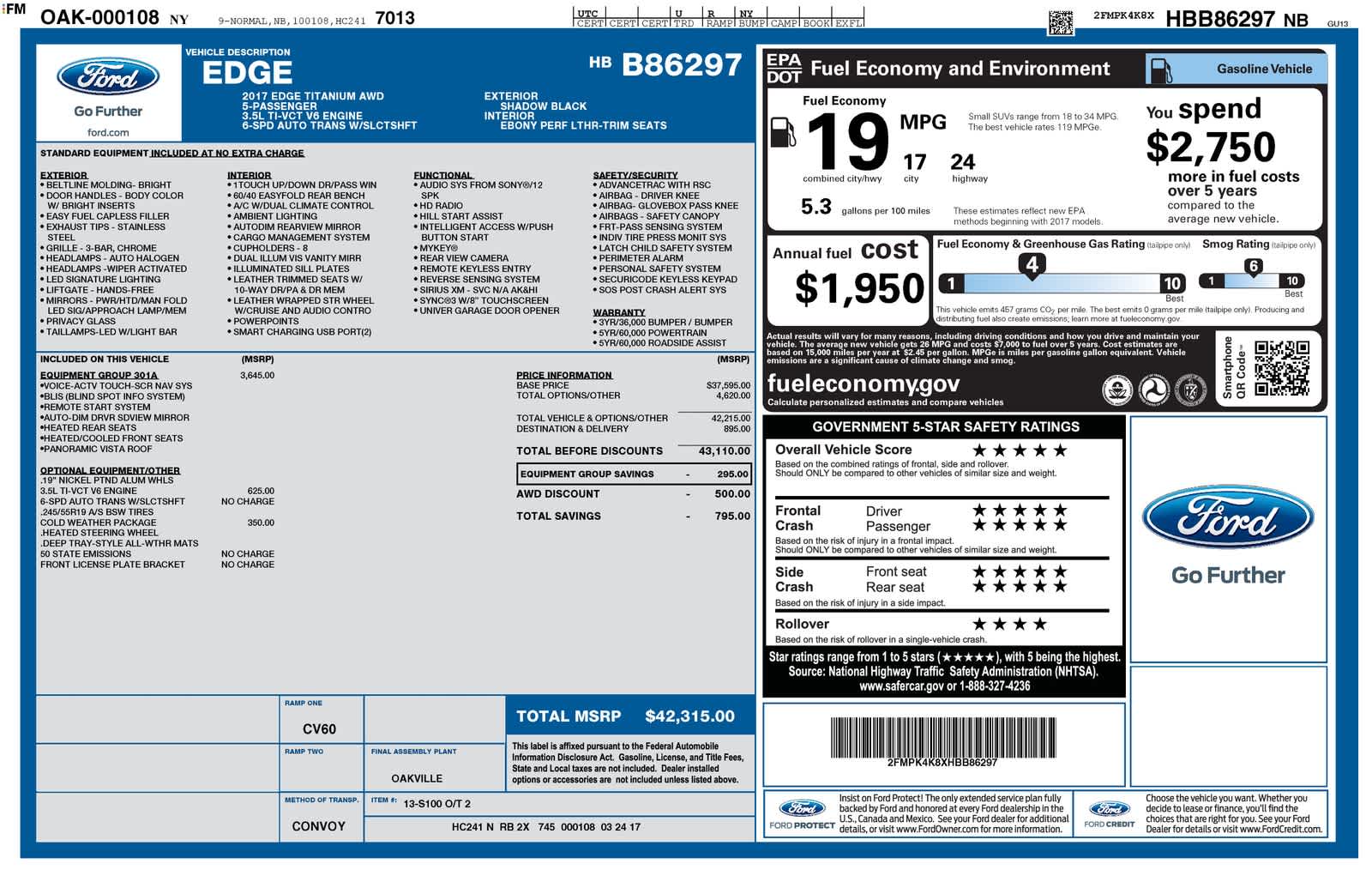 Thumbnail: 2017 Ford Edge - 6