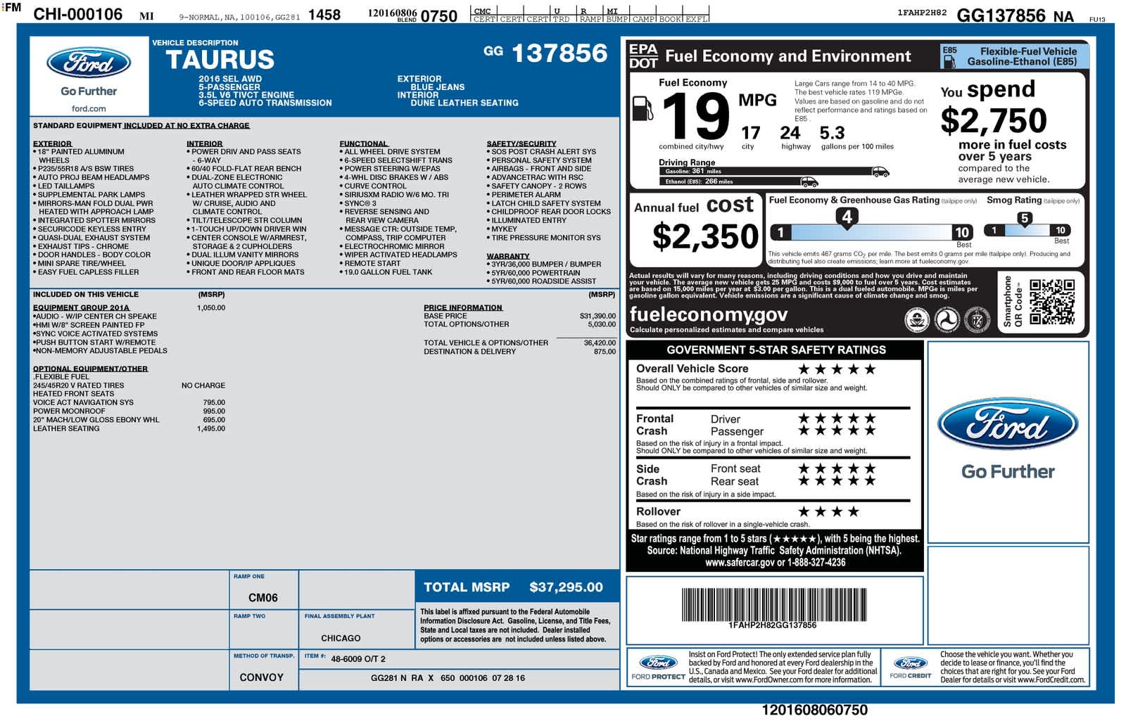 Thumbnail: 2016 Ford Taurus - 6