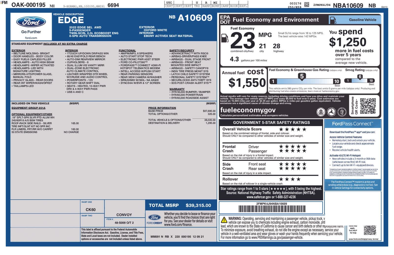 2022 Ford Edge SEL 6