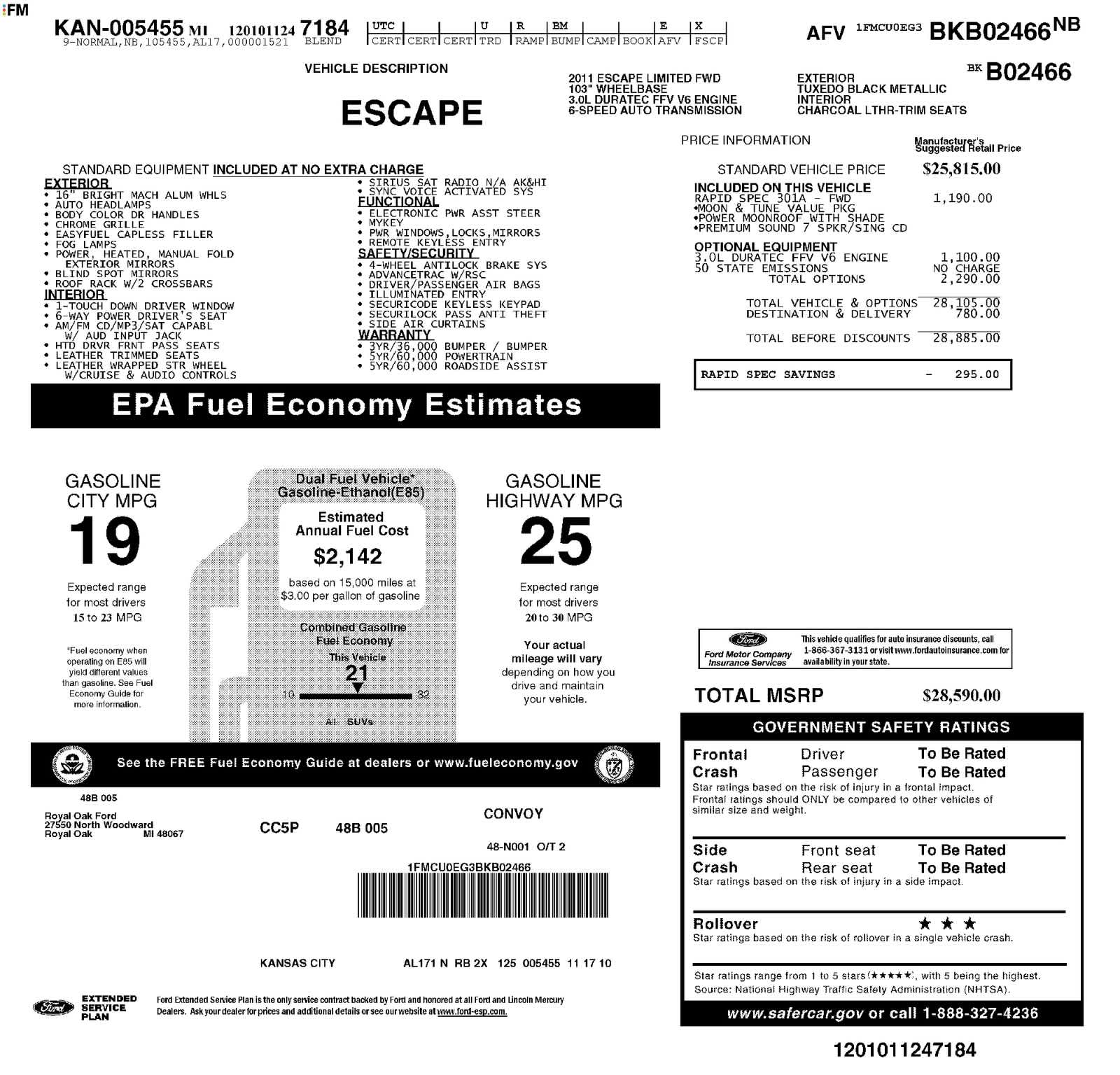 Thumbnail: 2011 Ford Escape - 6