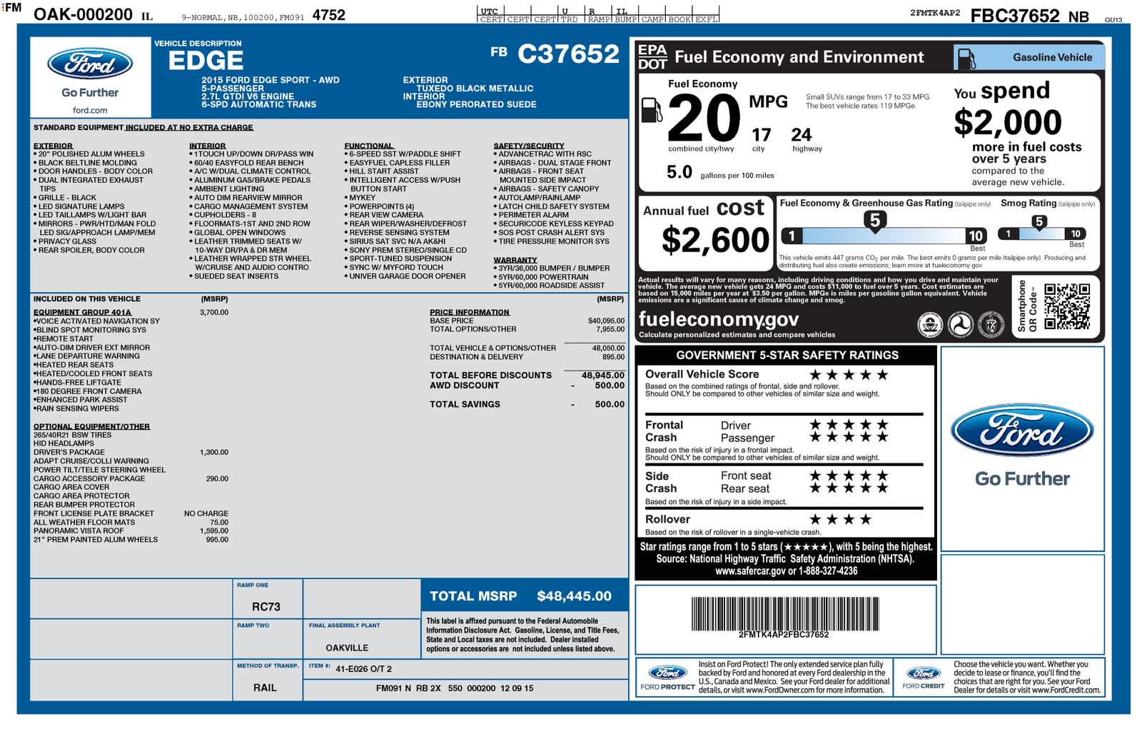Thumbnail: 2015 Ford Edge - 6