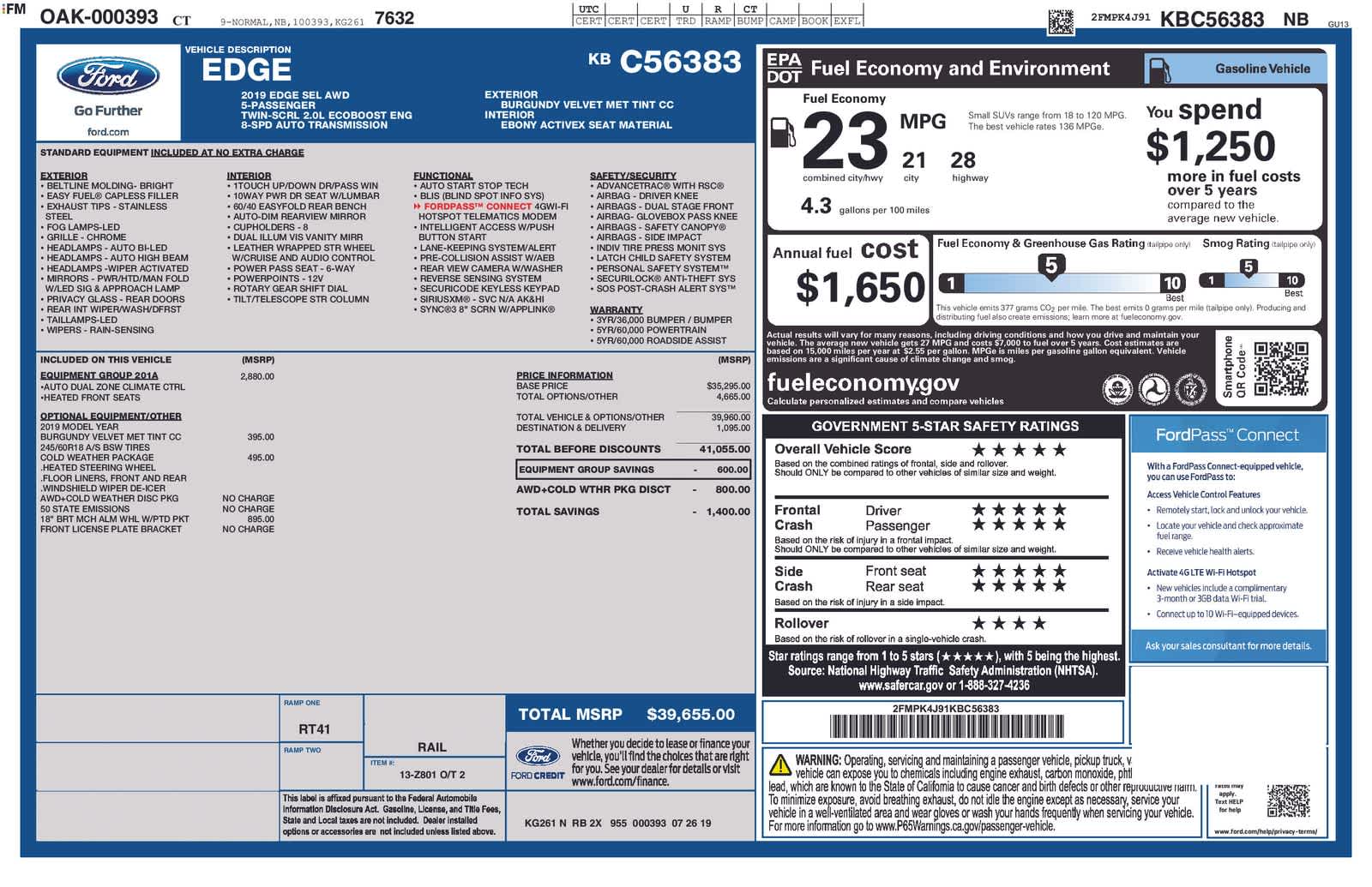 Thumbnail: 2019 Ford Edge - 6