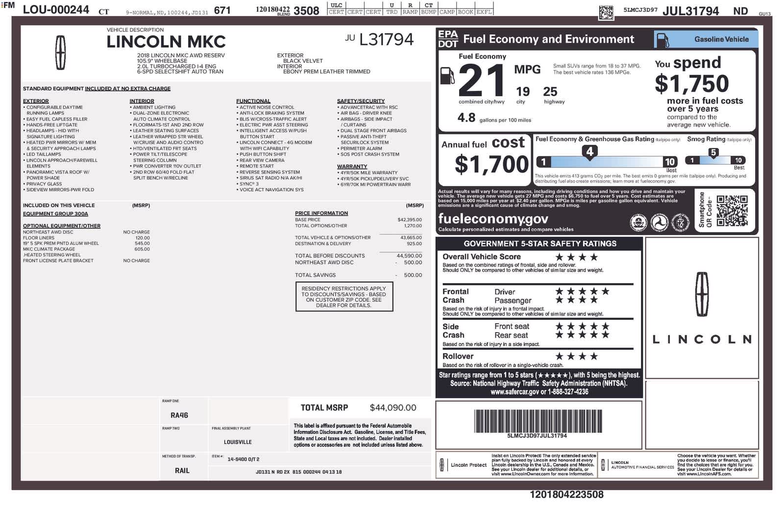 Thumbnail: 2018 Lincoln MKC - 6