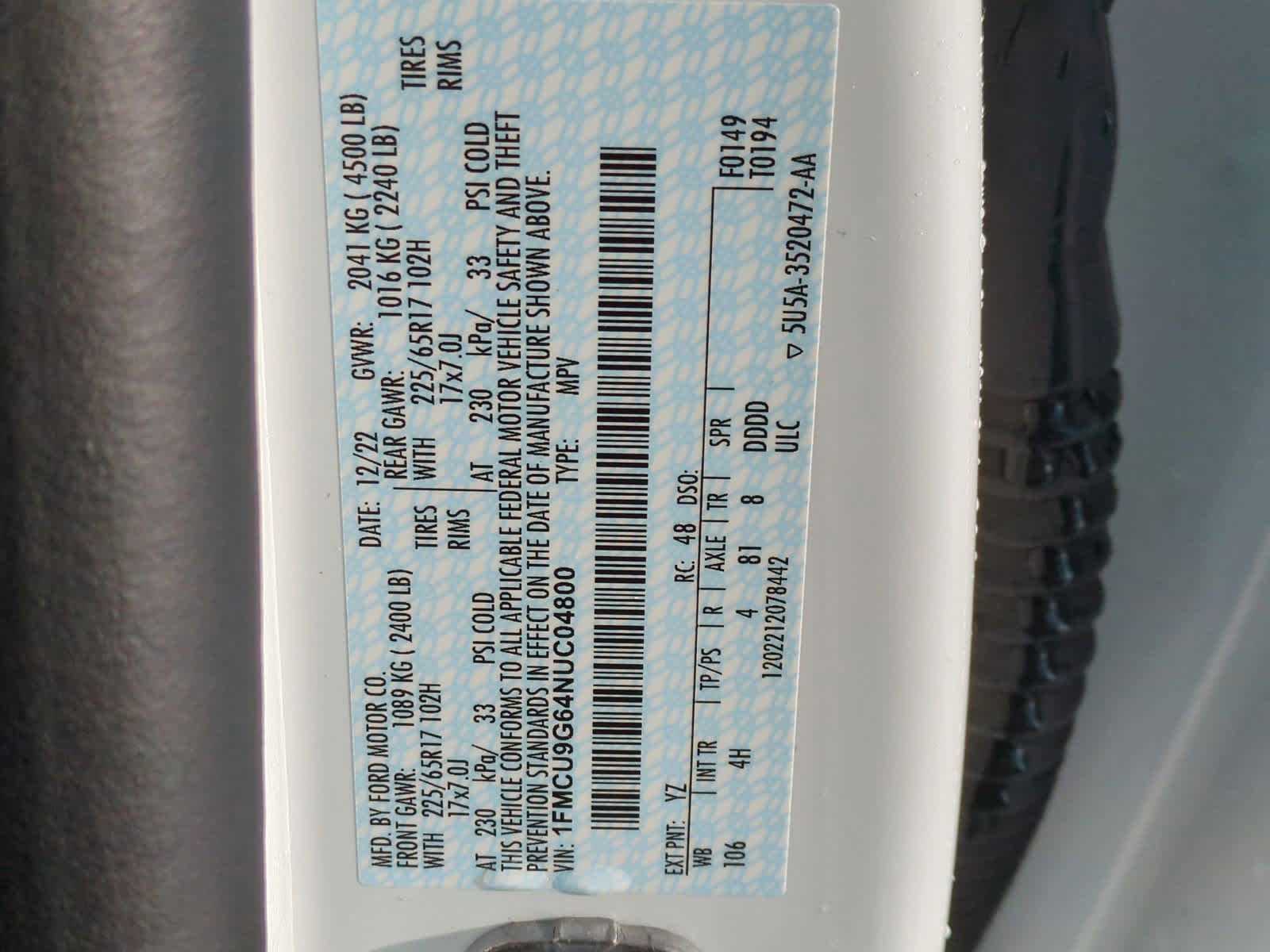 Thumbnail: 2022 Ford Escape - 34