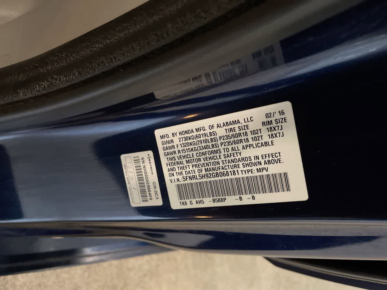 Thumbnail: 2016 Honda Odyssey - 29