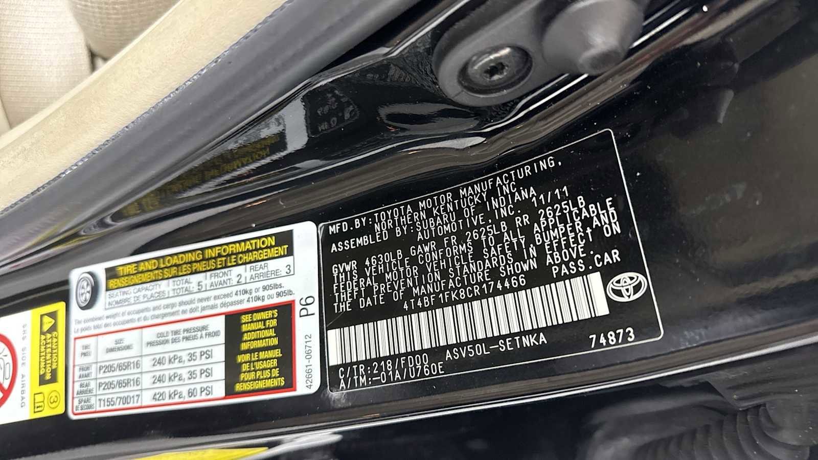 Thumbnail: 2012 Toyota Camry - 11