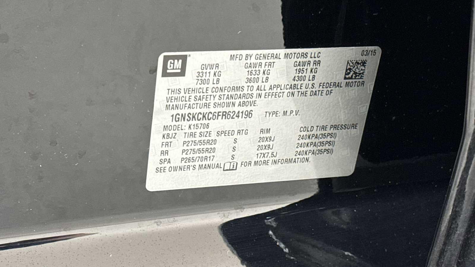 Thumbnail: 2015 Chevrolet Tahoe - 11