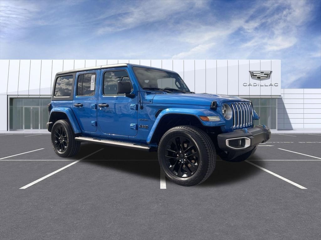 Used 2023 Jeep Wrangler 4xe Sahara 4XE with VIN 1C4JJXP60PW526799 for sale in Greenwood, IN