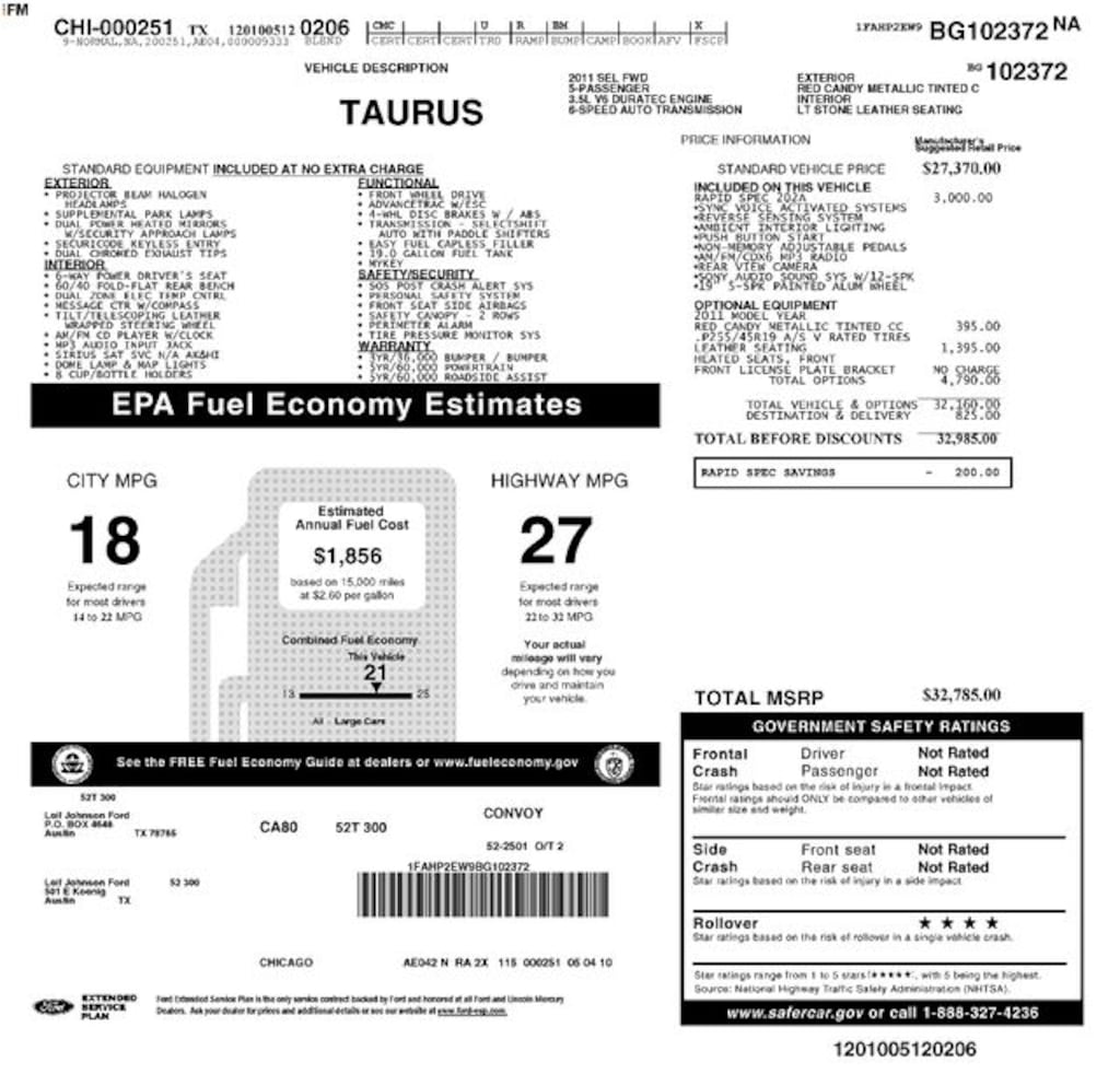 Used 2011 Ford Taurus SEL Sedan
