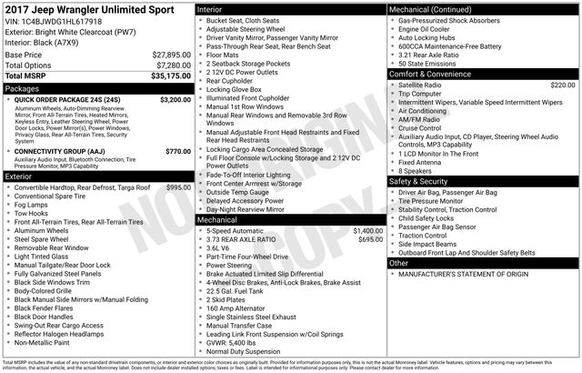 Used 2017 Jeep Wrangler Unlimited Sport S with VIN 1C4BJWDG1HL617918 for sale in Lockhart, TX