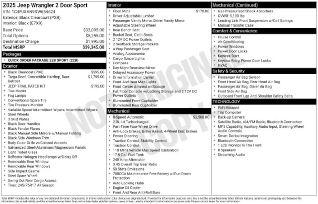 Used 2025 Jeep Wrangler Sport SUV