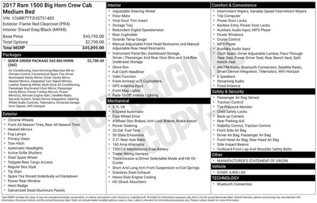 Used 2017 Ram 1500 SLT Truck Crew Cab