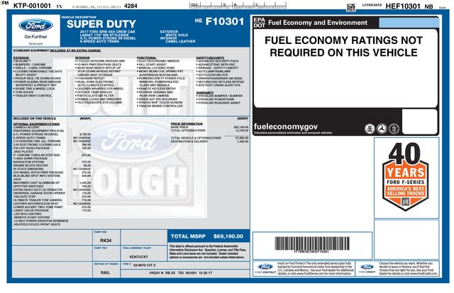 Used 2017 Ford F-350 Super Duty Lariat with VIN 1FT8W3BT8HEF10301 for sale in Lockhart, TX
