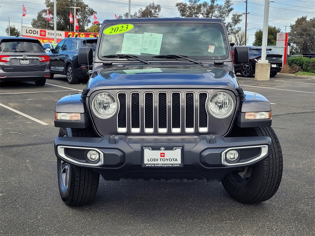 Used 2023 Jeep Wrangler 4-Door Sahara with VIN 1C4HJXEN0PW702176 for sale in Lodi, CA