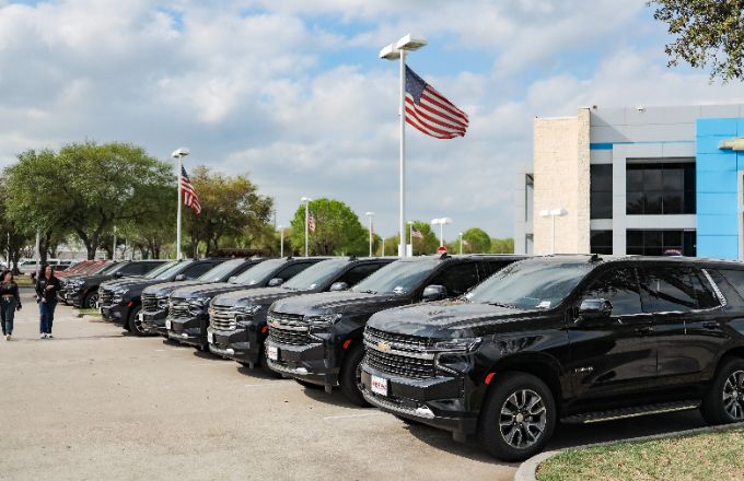 Featured Chevy SUVs parked in front of Lone Star Chevrolet Dealership