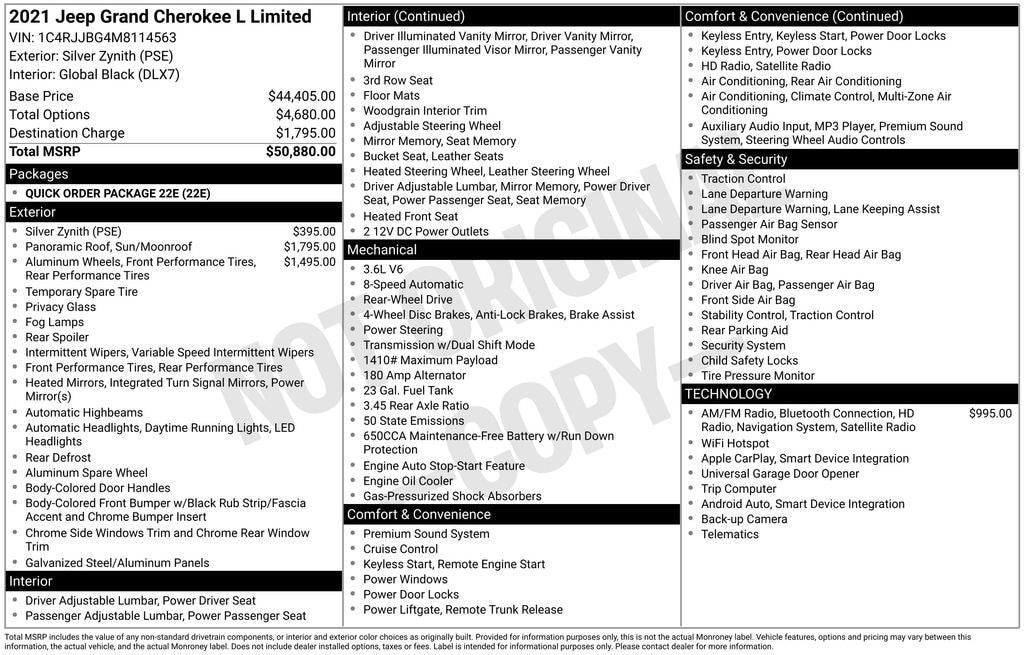 Used 2021 Jeep Grand Cherokee L Limited SUV