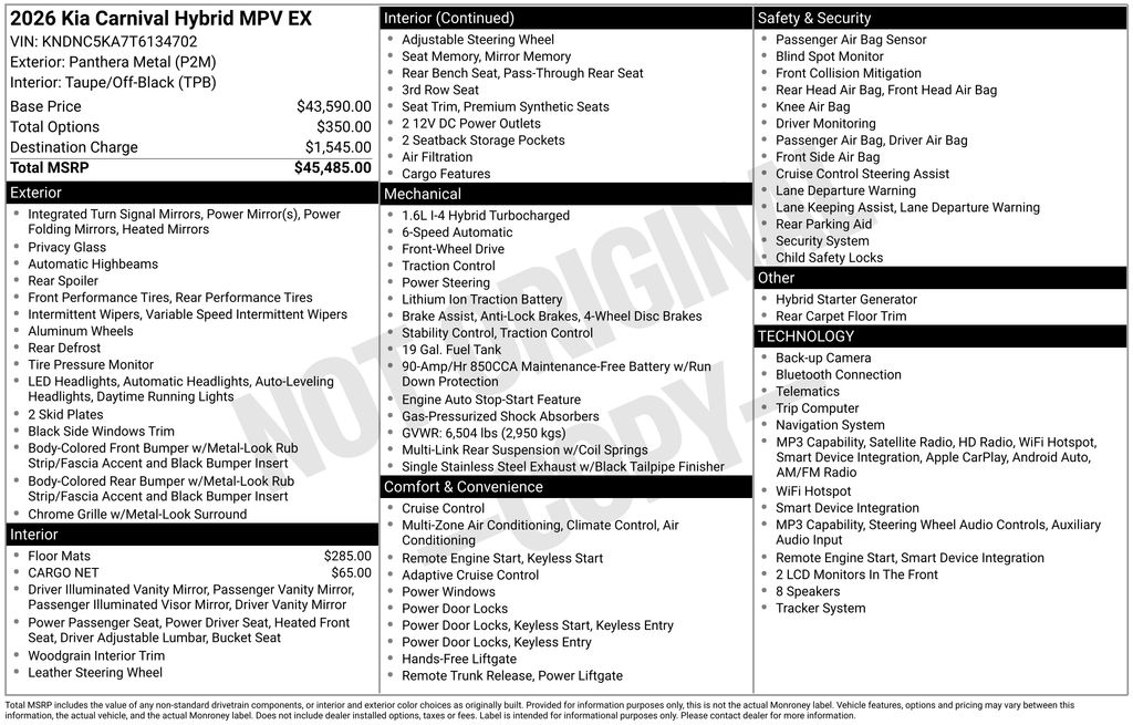 2026 Kia Carnival EX - Photo 33