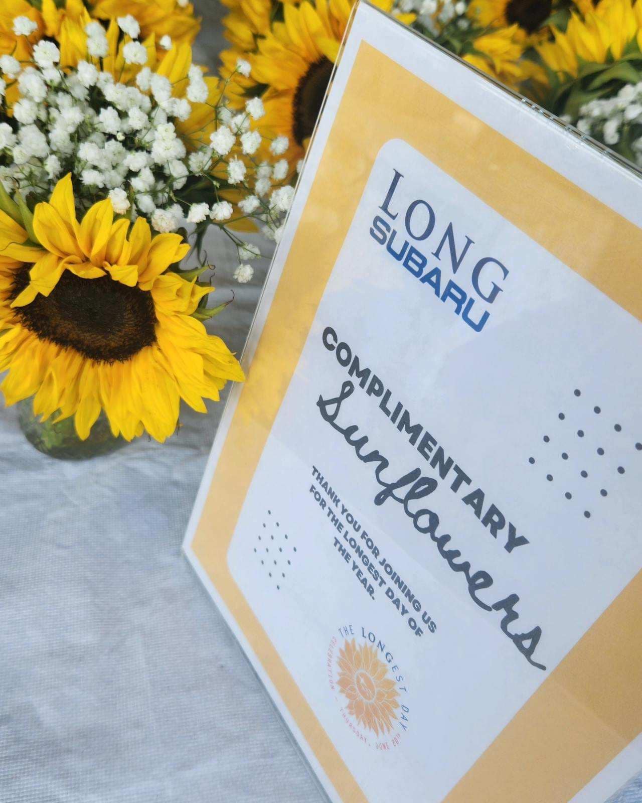 table of sunflowers