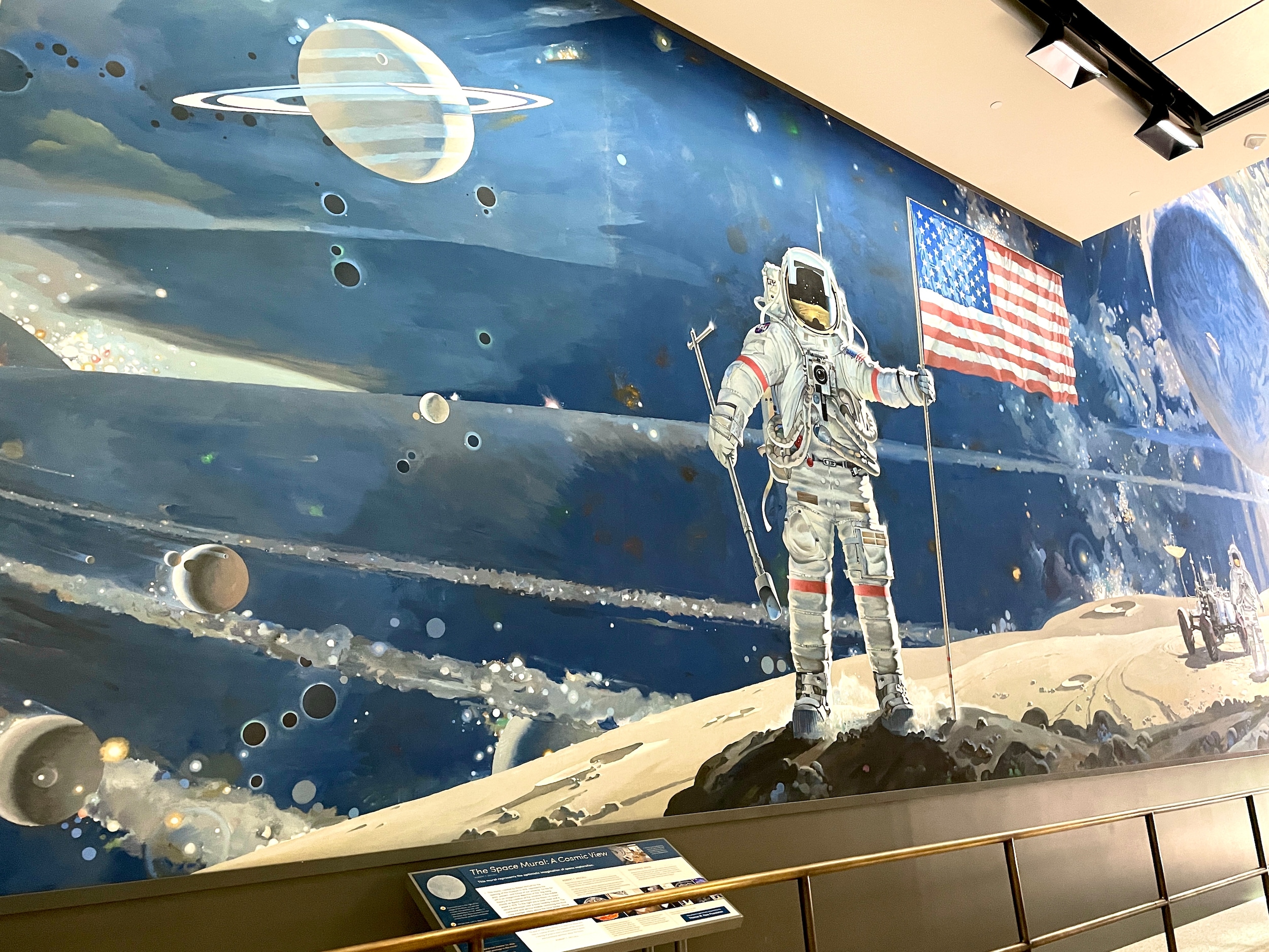an image of an astronaut on the moon at the air and space museum