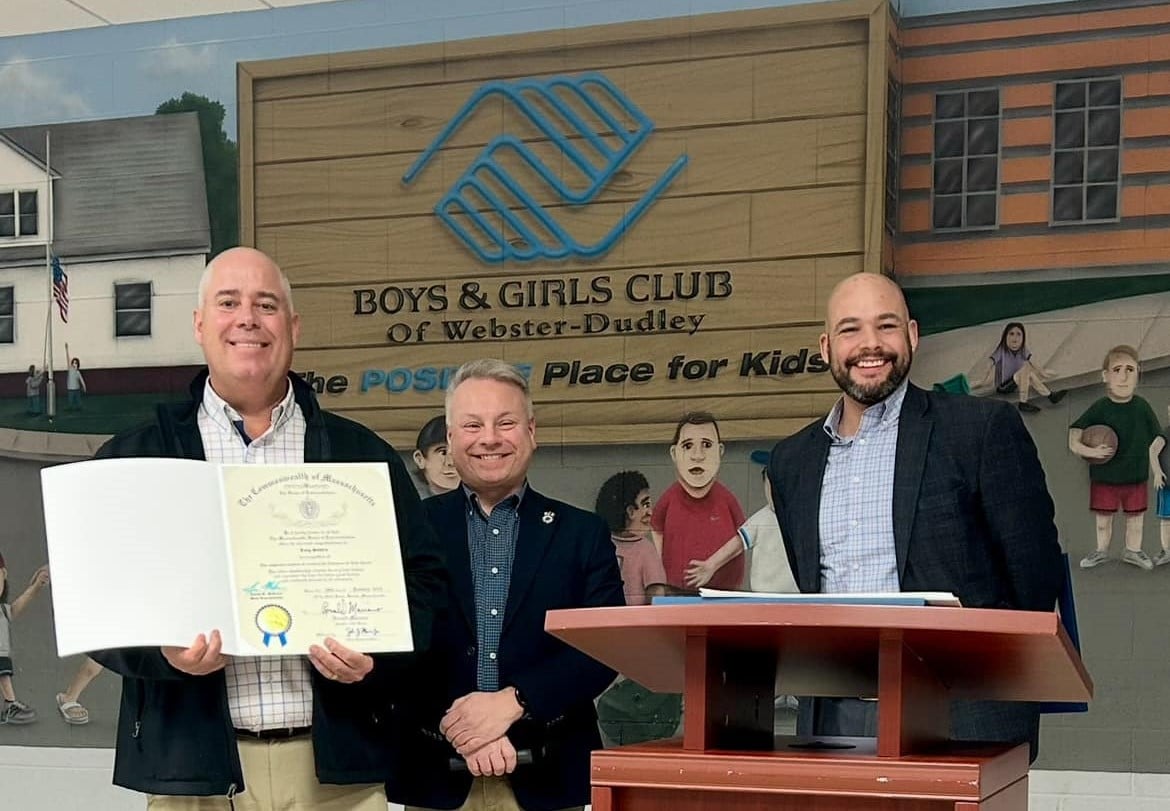 State Representatives John McKenna and Joe Marsi recognizing both Scott Barry and Long Subaru with the award