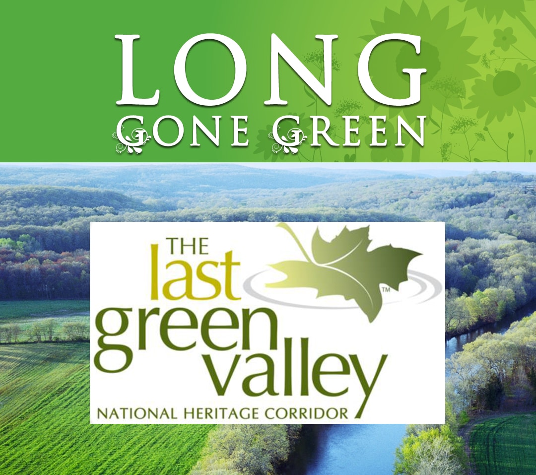 Long Gone Green logo header with The Last Green Valley logo and a picture of our local National Corridor.