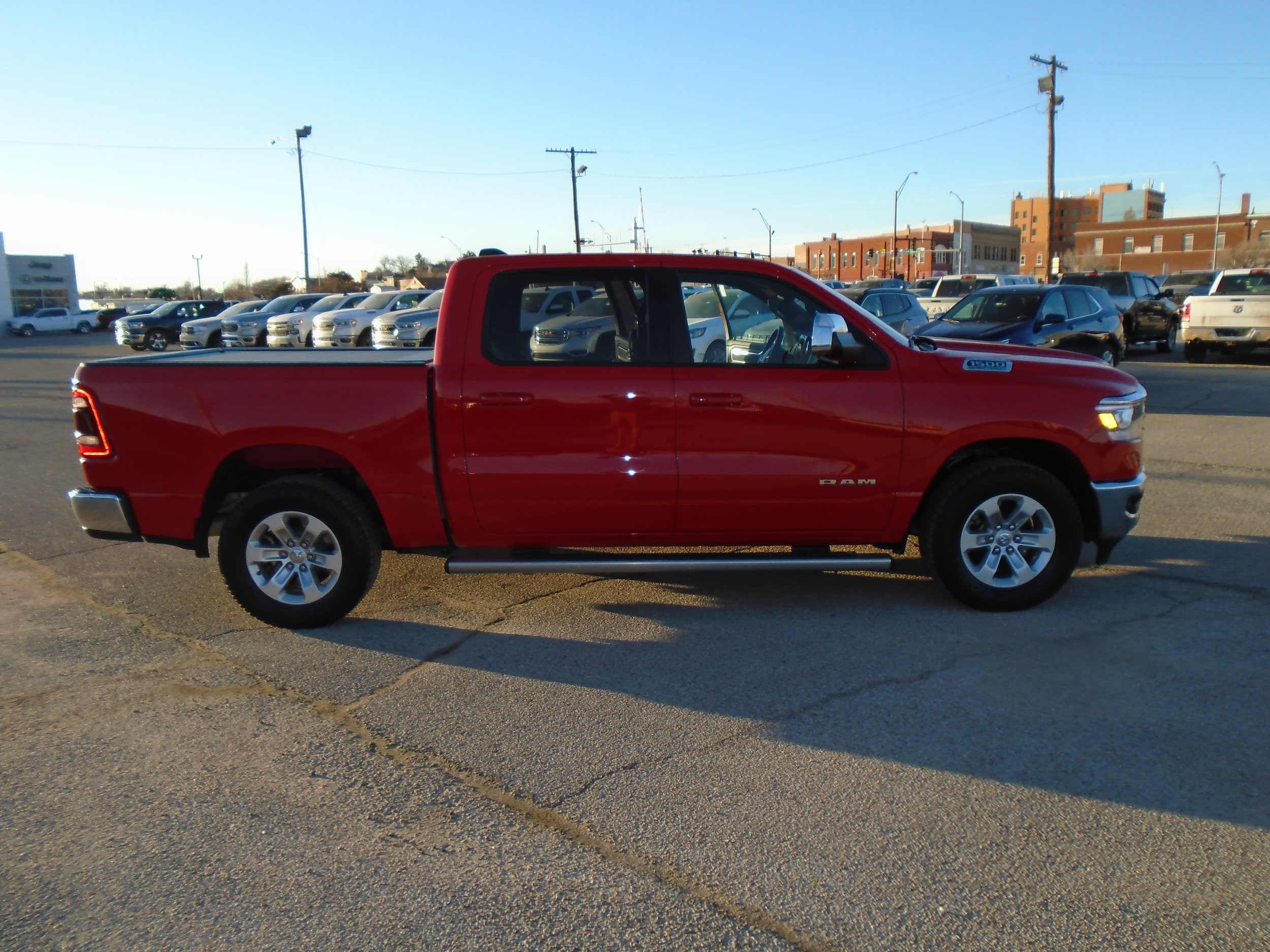 Used 2023 RAM Ram 1500 Pickup Laramie with VIN 1C6SRFJT8PN505296 for sale in Dodge City, KS