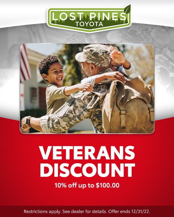 10% Off up to $100 Veterans Discount