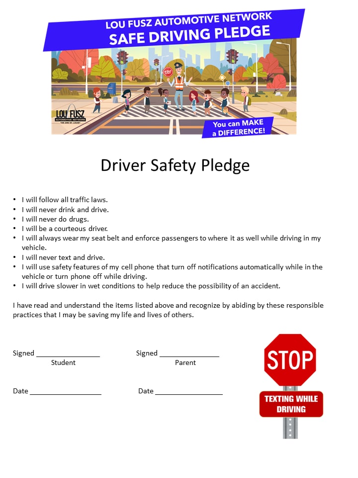Safe Driving Pledge Lou Fusz Automotive Network