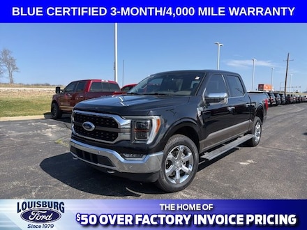 Featured used 2022 Ford F-150 Supercrew King Ranch 4x4 Chrome Truck for Sale in Louisburg, KS