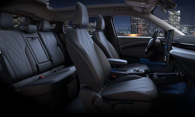 2023 Ford Mustang Mach-E Interior Seating Side View At Night