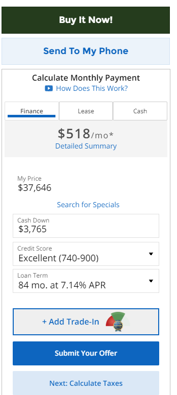 Monthly payment calculator and tool