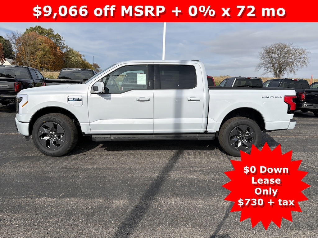 New 2025 Ford F-150 Lightning Lariat Extended Range Battery 4x4 Truck