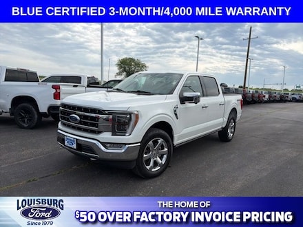 Featured used 2023 Ford F-150 Supercrew Lariat 4x4  Chrome Truck for Sale in Louisburg, KS