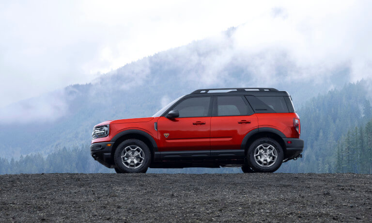 2023 Ford Bronco Exterior Side View Parked In Foggy Mountains